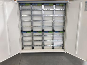 Hager Verteilerschrank mit 4x Verteiler ZU37KS, ZB34S
